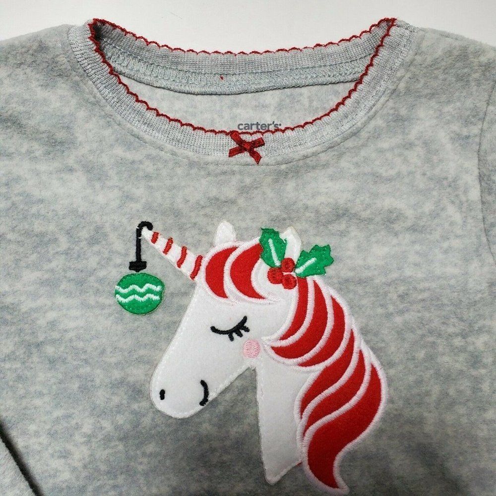 Carter's Christmas Unicorn Pajama Set Girls 2T NWT - Picture 3 of 9